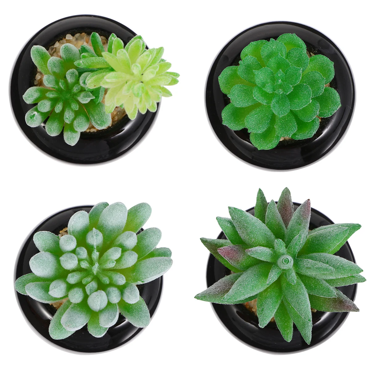 

4Pcs Simulation Succulents Mini Potted Bonsai Artificial Plant Decor Modern Style Ceramic Desktop Decoration Mini Potted Bonsai