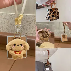 Diy Cute Teddy Flower Leopard Pattern Ring Case For Samsung Galaxy Z Flip6 Case Z Flip5 Z Flip4 3 Cover Z Flip7 Huawei Pocket2