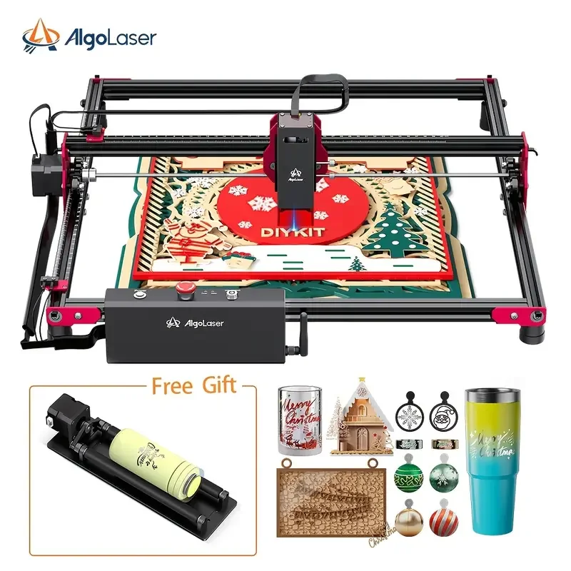 AlgoLaser DIY KIT Tools Laser Engraver Rotary Roller 360° Rotation for Engraving Cylindrical Objects Tumblers Cans Cups Bottles