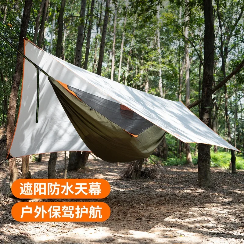 outdoor camping with mosquito net hammock ridge rope enlarged anti rollover Bushcraft quick opening anti mosquito hammock