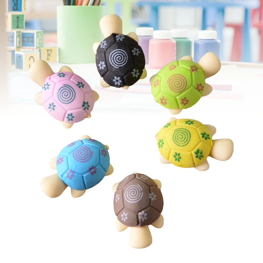 20pcs Turtle Shape Eraser lovely Cartoon Stationery Pencil Erasers Creative Gift for Kids Students (Random Color)