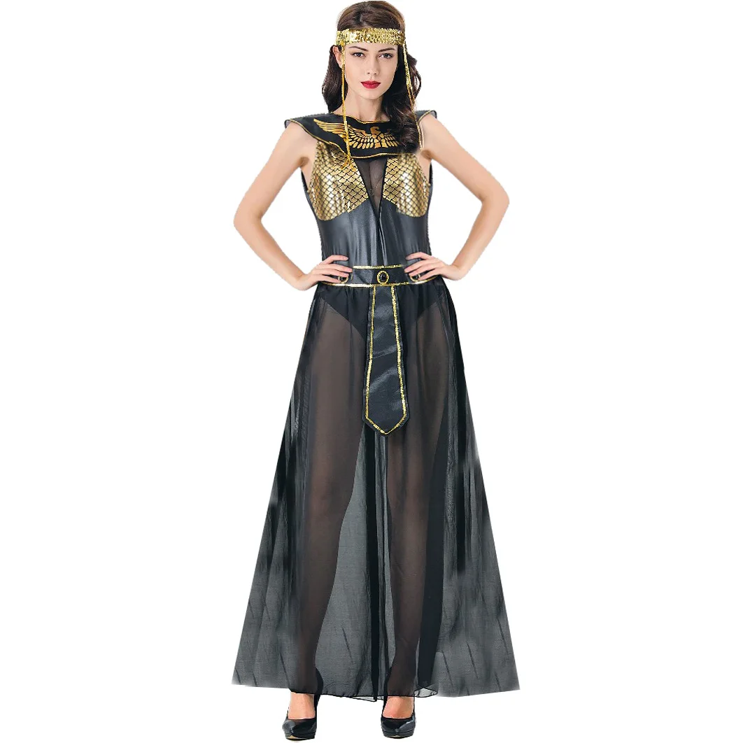 

Halloween Egyptian Pharaoh Cleopatra Queen Roman Princess Cosplay Dress Ancient Mythology Greek Muse Goddess Fancy Costume