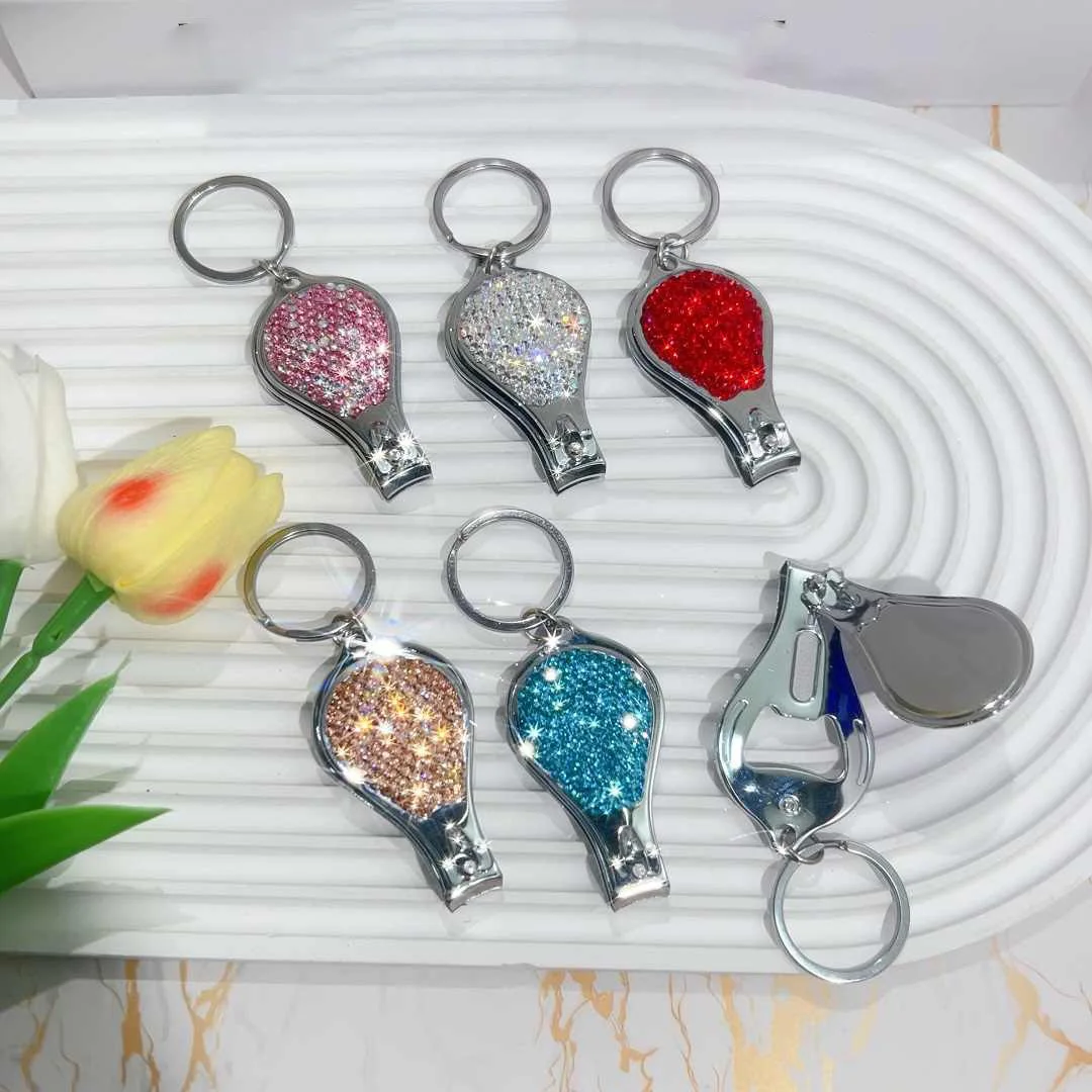 Bling Rhinestones Splash Resistant Nail Clippers Stainless Steel Scissors For Nail Beauty Tools Finger Toe Scissors Nail Cutter