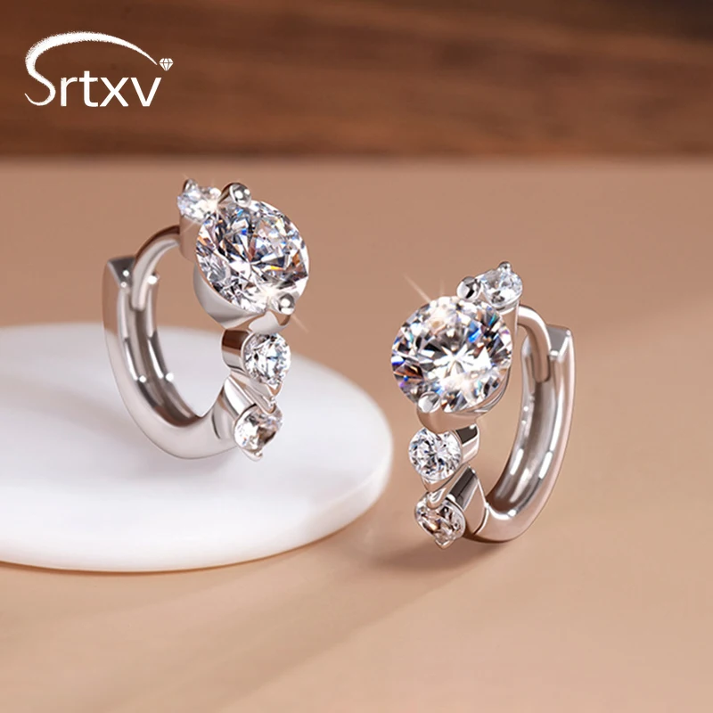 

Sparkling 5mm D Color Moissanite Hoop Earrings For Women S925 Sterling Silver Ear Buckle Birthday Wedding Party Gift Jewelry GRA