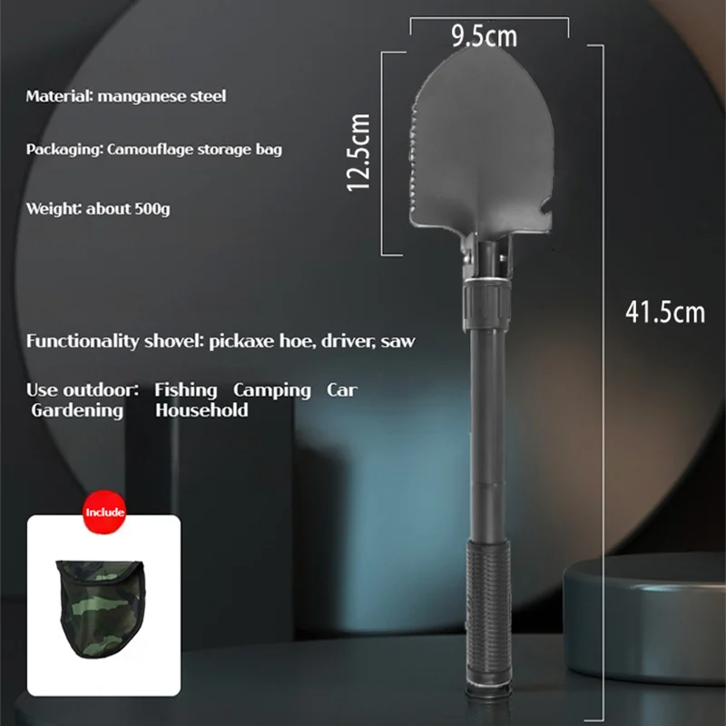 1pc Outdoor Small Foldable Camping Shovel, Multifunctional Hiking Entrenching Tool Portable Shovel