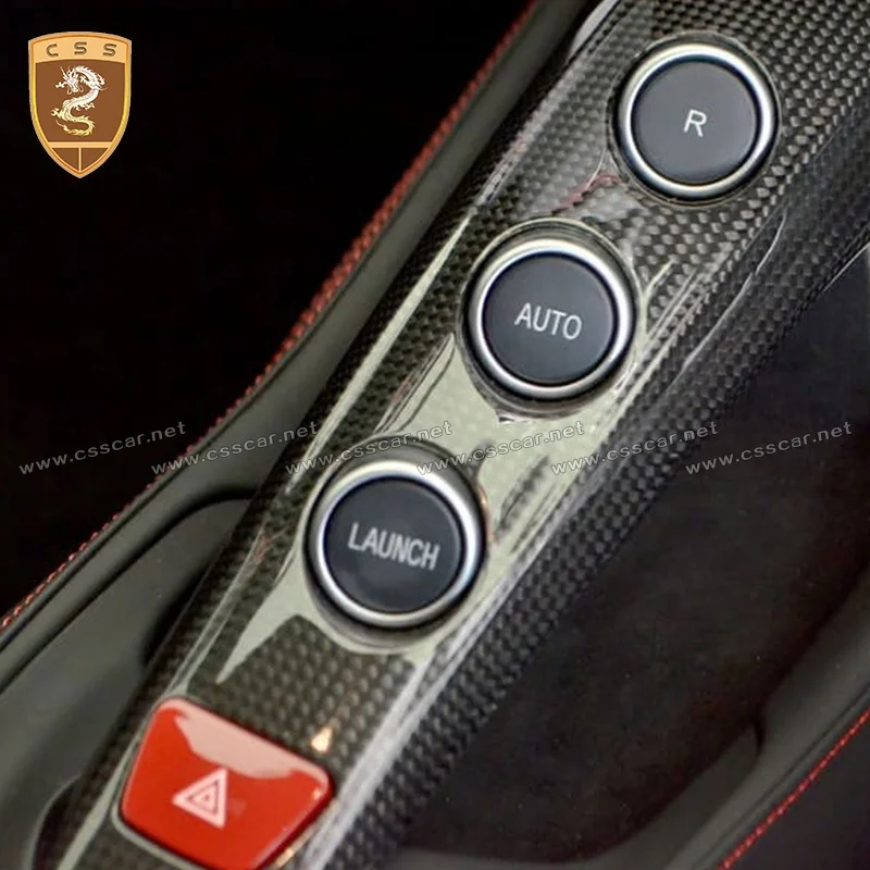 Carbon Fiber Center Console Interiors for Ferrari 488 GTB / Spider LHD Replacement Part Interior Trim