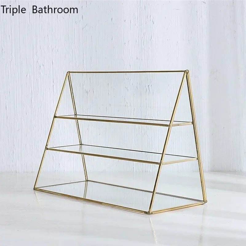 Nordic Bedroom Stud Jewelry Acrylic Storage Rack Three Layers High Capacity Lipstick Necklace Makeup Holder Showcase Organizer