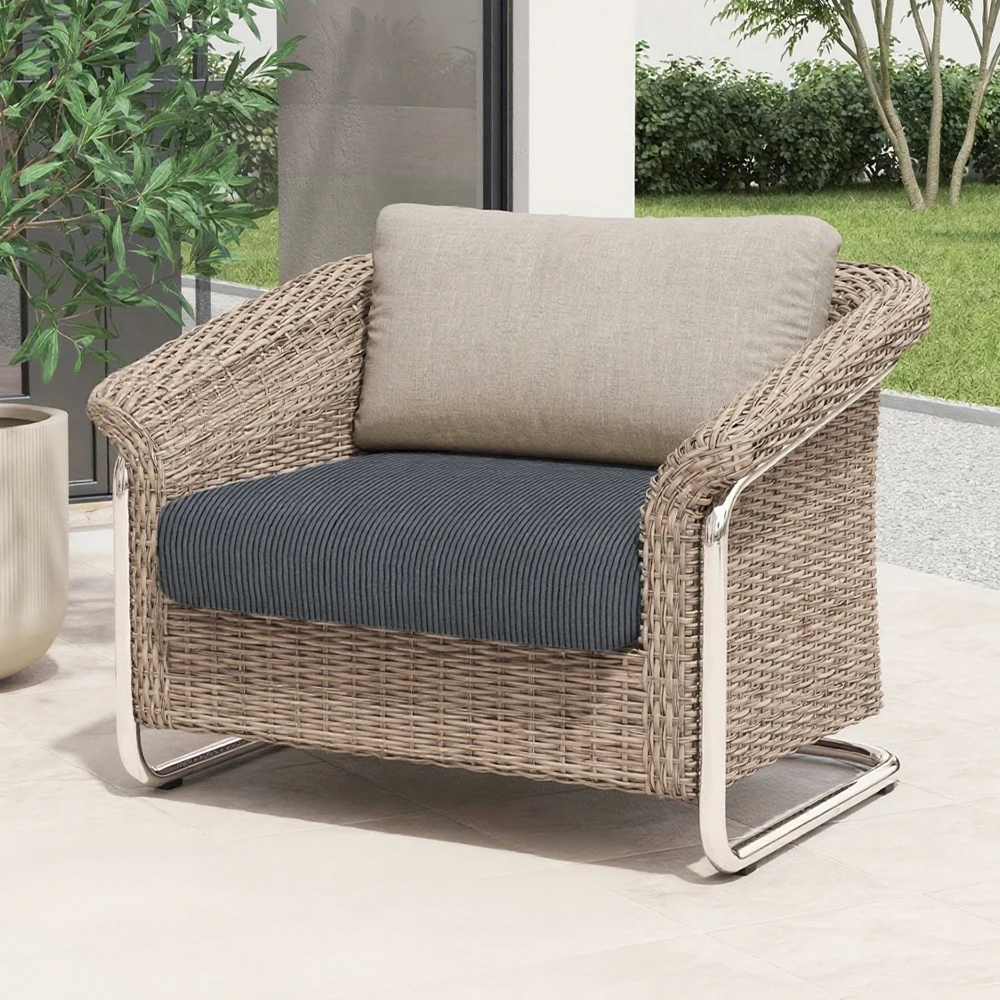 Gestreepte jacquard terrasbankhoes elastische luxe stoffen bank zitkussen hoes woondecoratie dikke stofdichte buitenbank hoes