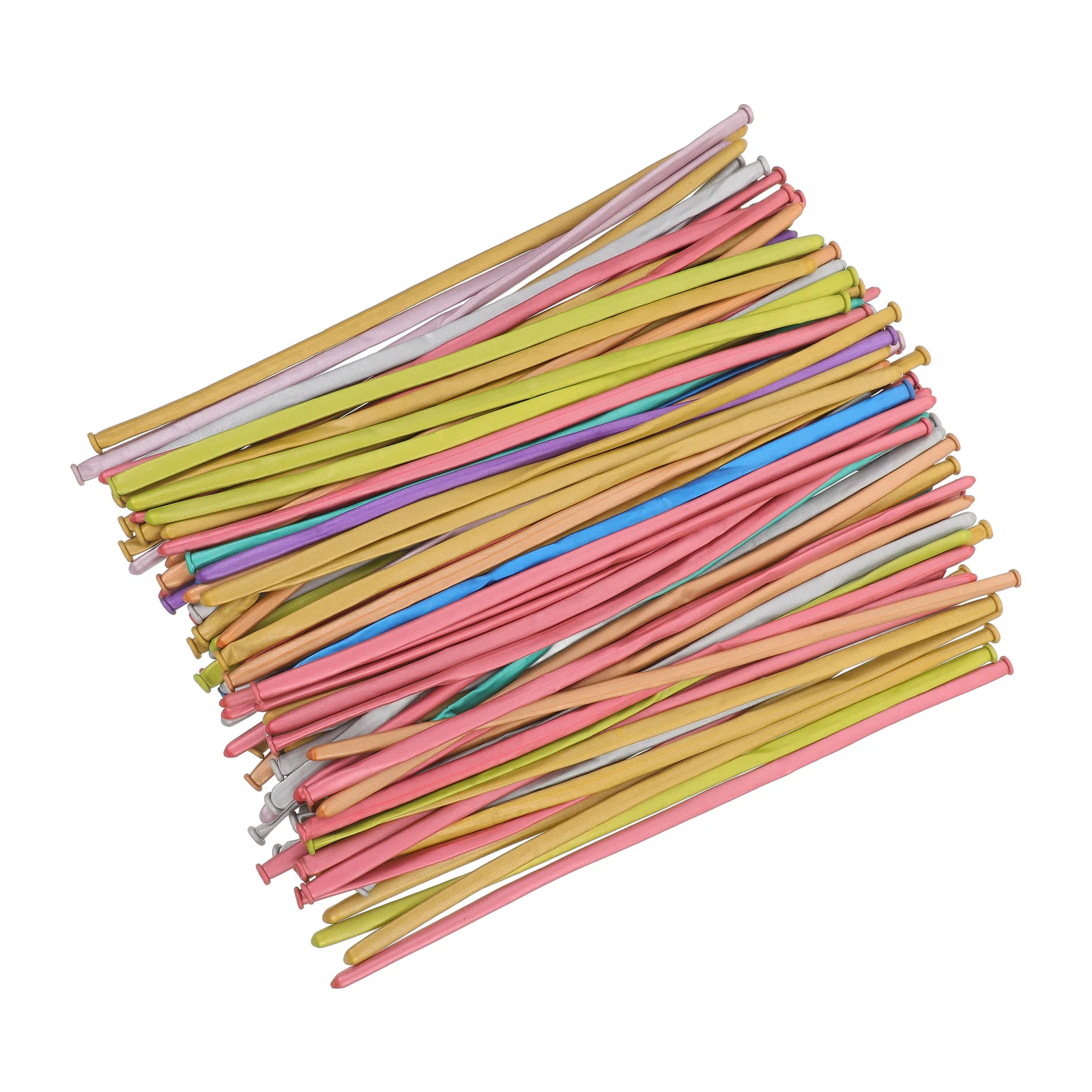 

100Pcs Metallic Long Twisting Balloons Latex Strip Modeling Balloons DIY Party Decorations Festive Long Balloon