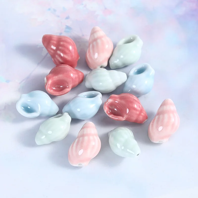 

20pcs/lot Mixed Antique Ceramic Bead Solid Short Conch Loose Beads For Charm Making DIY Bracelets Necklace Accessories