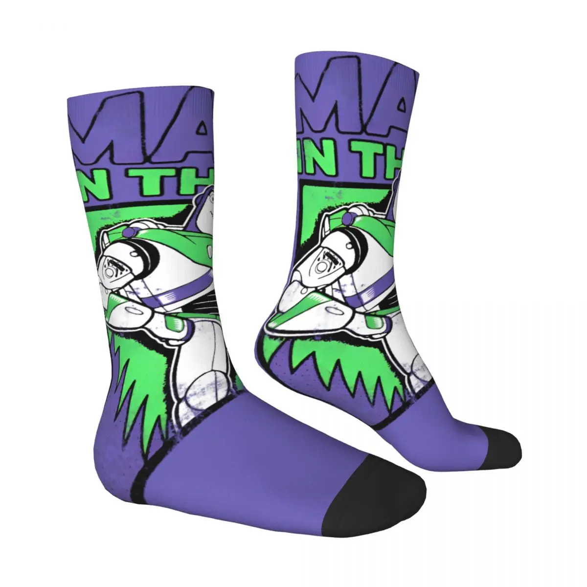 Pixar Toy Story 4 Buzz Lightyear Made In The 90's Stockings Pattern Vintage Socks Spring Non-Slip Socks