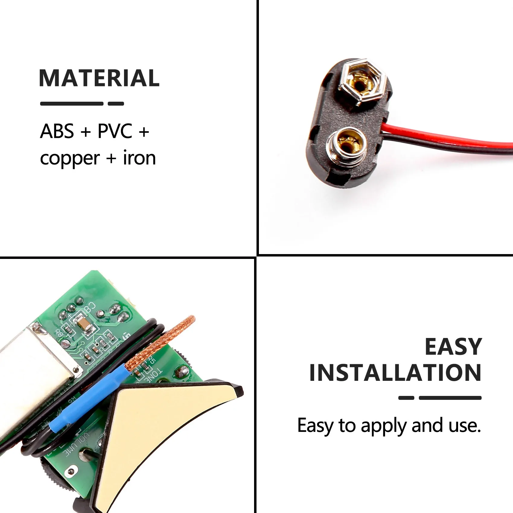 ABAZJ Under Saddle Piezo Pickup Onboard Preamp System for Acoustic Guitar