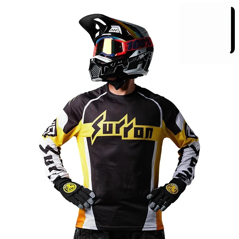 Motorcycle and Car Rally Men's Quick Drying Long Sleeved, Motorcycle Fearless Warrior Riding Clothing Outdoor Riding Clothing