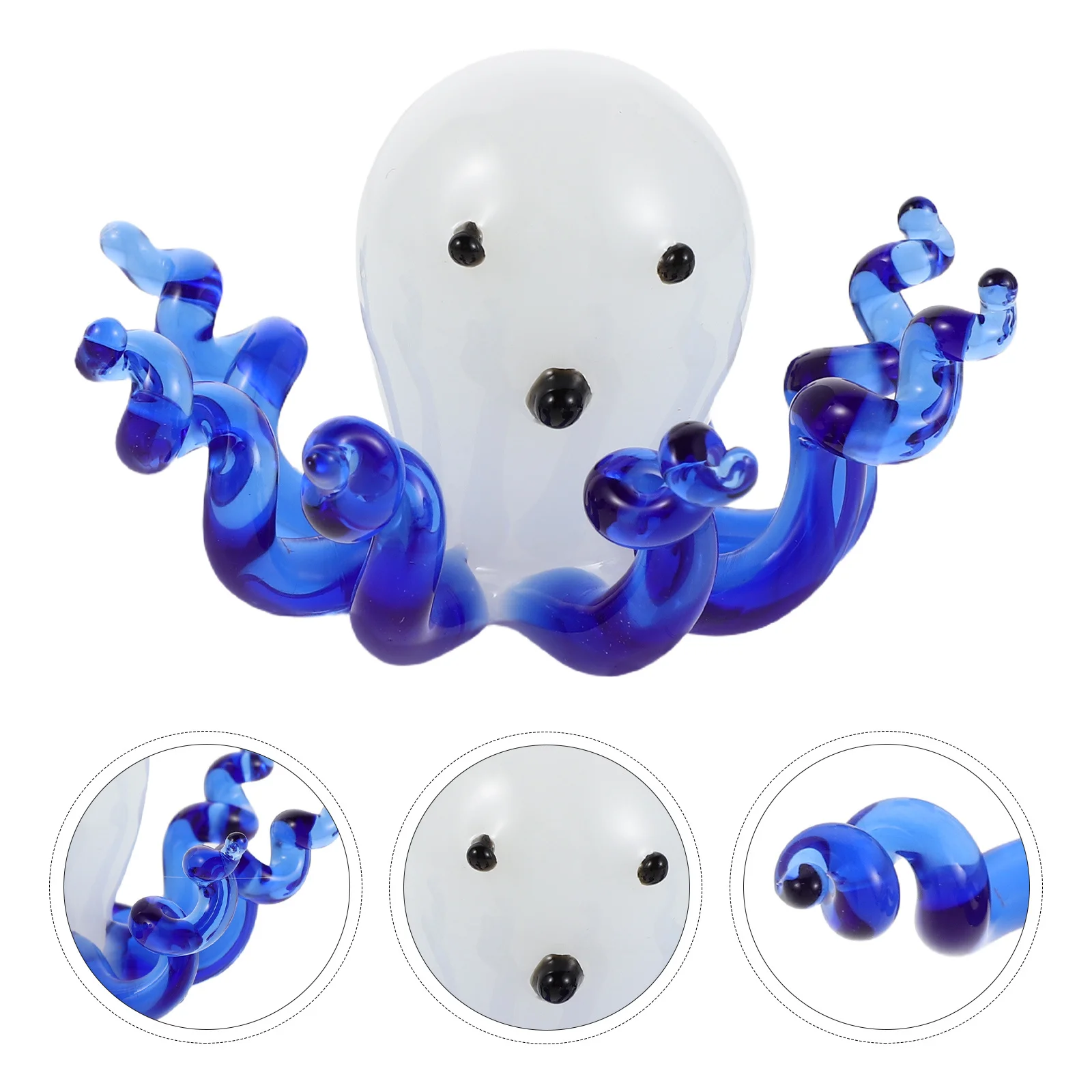 

Glass Animal Miniatures Octopus Ornament Figurines Blue Aquarium Decor Ornaments