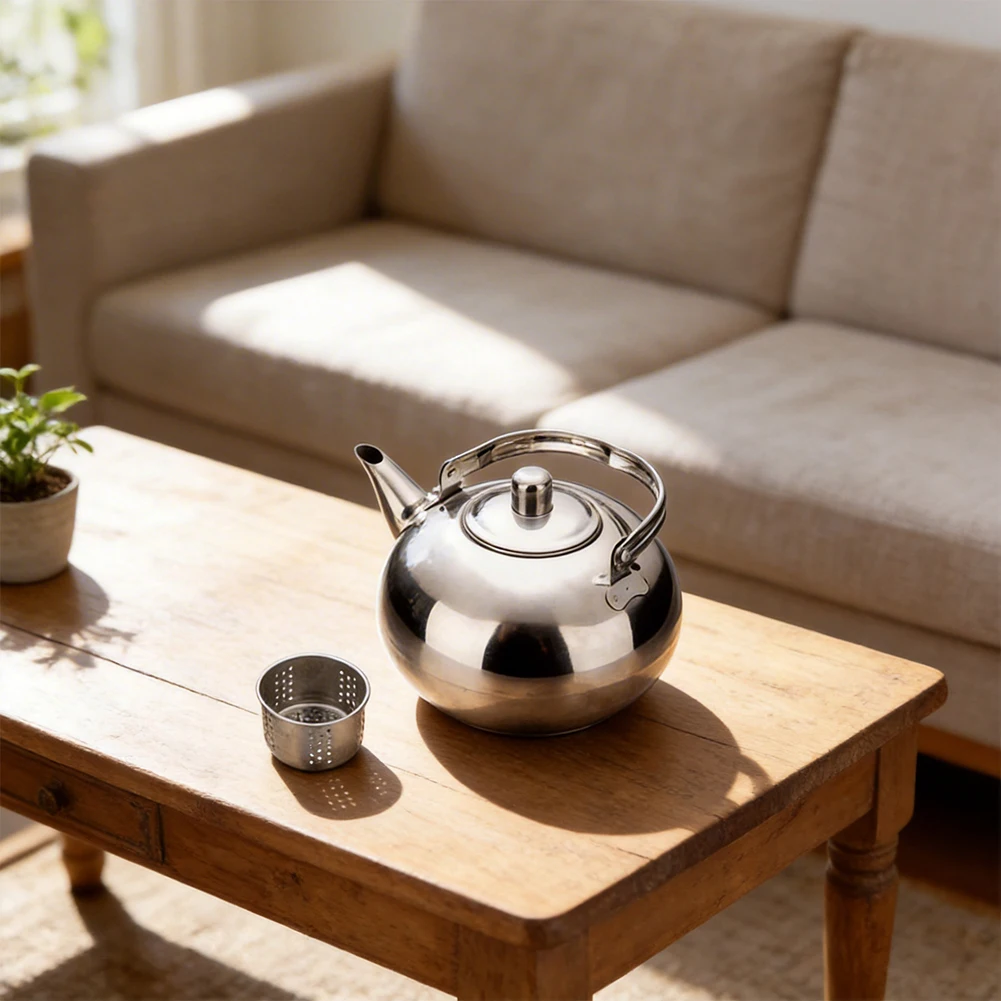 Stainless Steel Tea for kettle with Internal Strainer for Pure Tea Extraction - Optimized Base Design for Rapid and Uniform