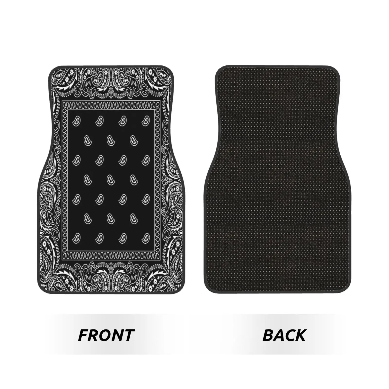 Ethnic Bohemia Style Paisley Bandana Print Car Floor Mats Durable Car Carpet Mat 4pcs with Anti-Slip Backing Fit for SUV Trucks