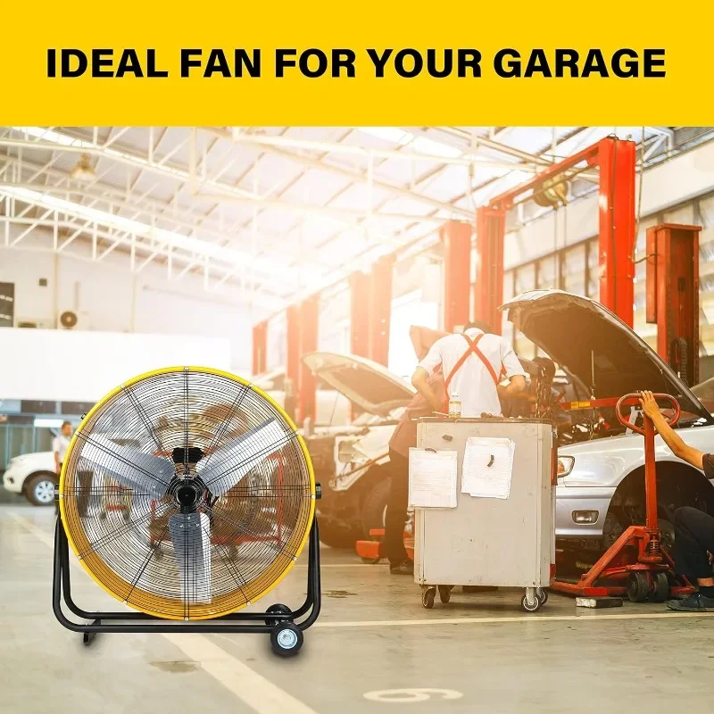 Simple Deluxe 36 Inch Heavy Duty Metal Industrial Drum Fan, 3 Speed Fan for Warehouse, Workshop, Factory and Basement