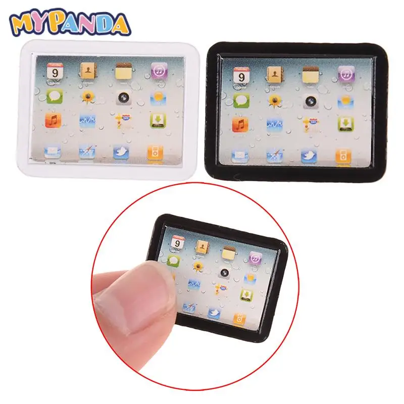 1PCS Laptop Mini-Tablet Computer Toy Dollhouse Miniature Toy Doll Food Kitchen Living Room Decoration Accessories