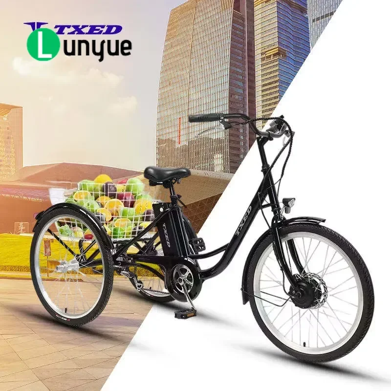 26 Inch Electric Cargo Tricycle 250W Motor 13AH Lithium Battery Pedal Assist E Trike for Family Delivery Practical Utility
