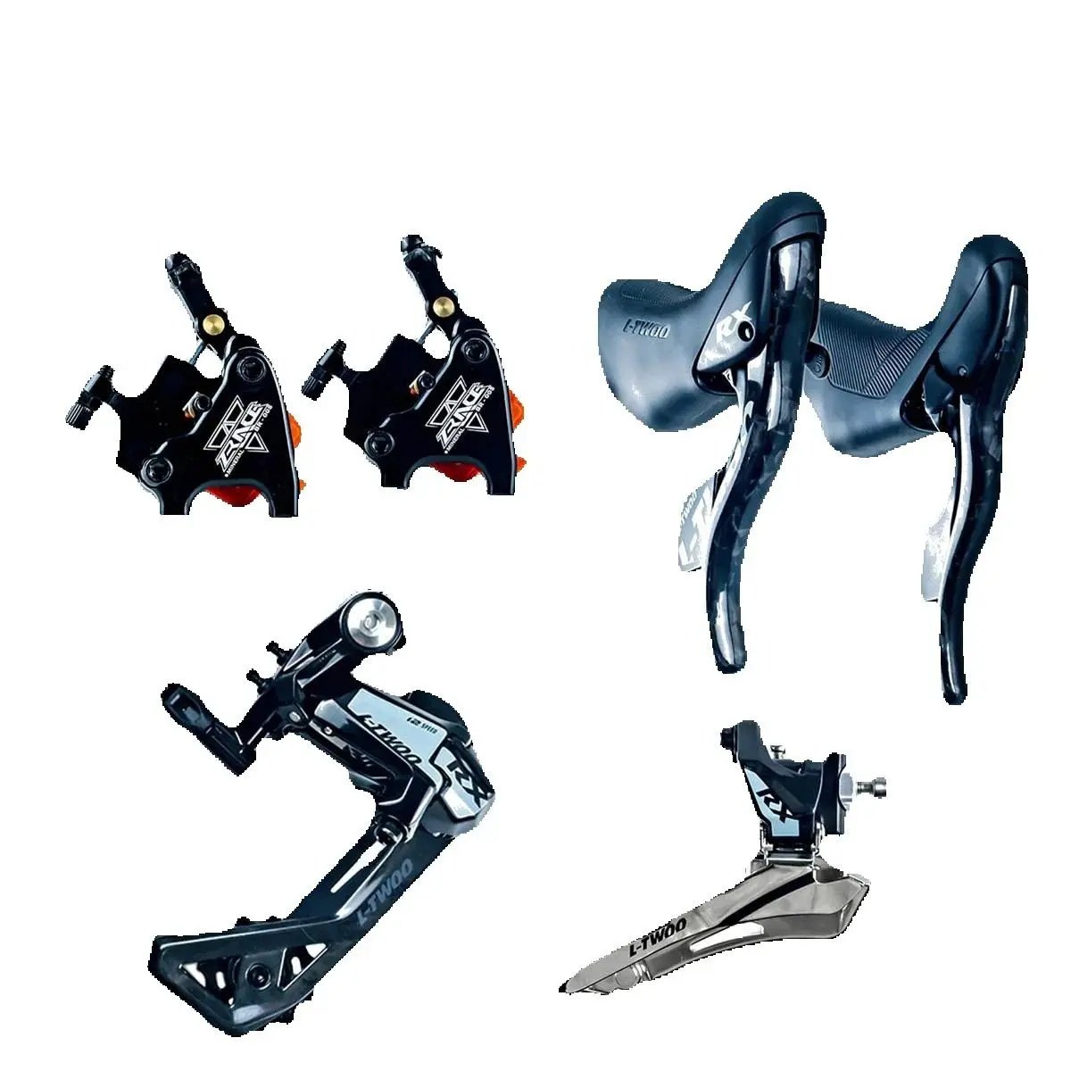 

ZR RX12 2x12 speed,24S Road Hydraulic Brake Groupset 6Kit,Carbon Fiber, ZRACE Hydraulic Brake+Shifter+R/F Derailleur RX12-6