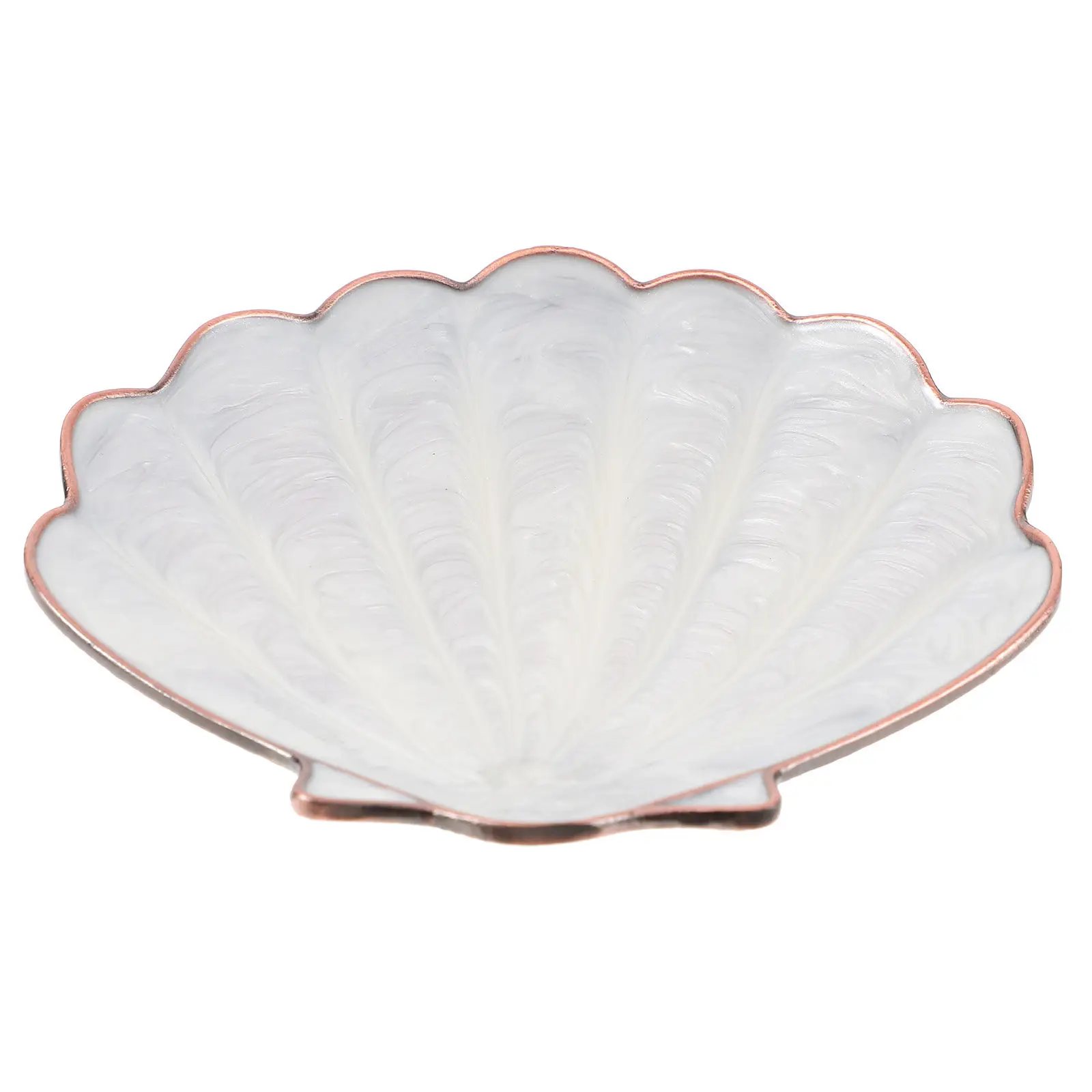 Shell-Shaped Jewelry Dish for Rings, Earrings, Necklaces, Bracelets & Keys – Copper Alloy Trinket Tray