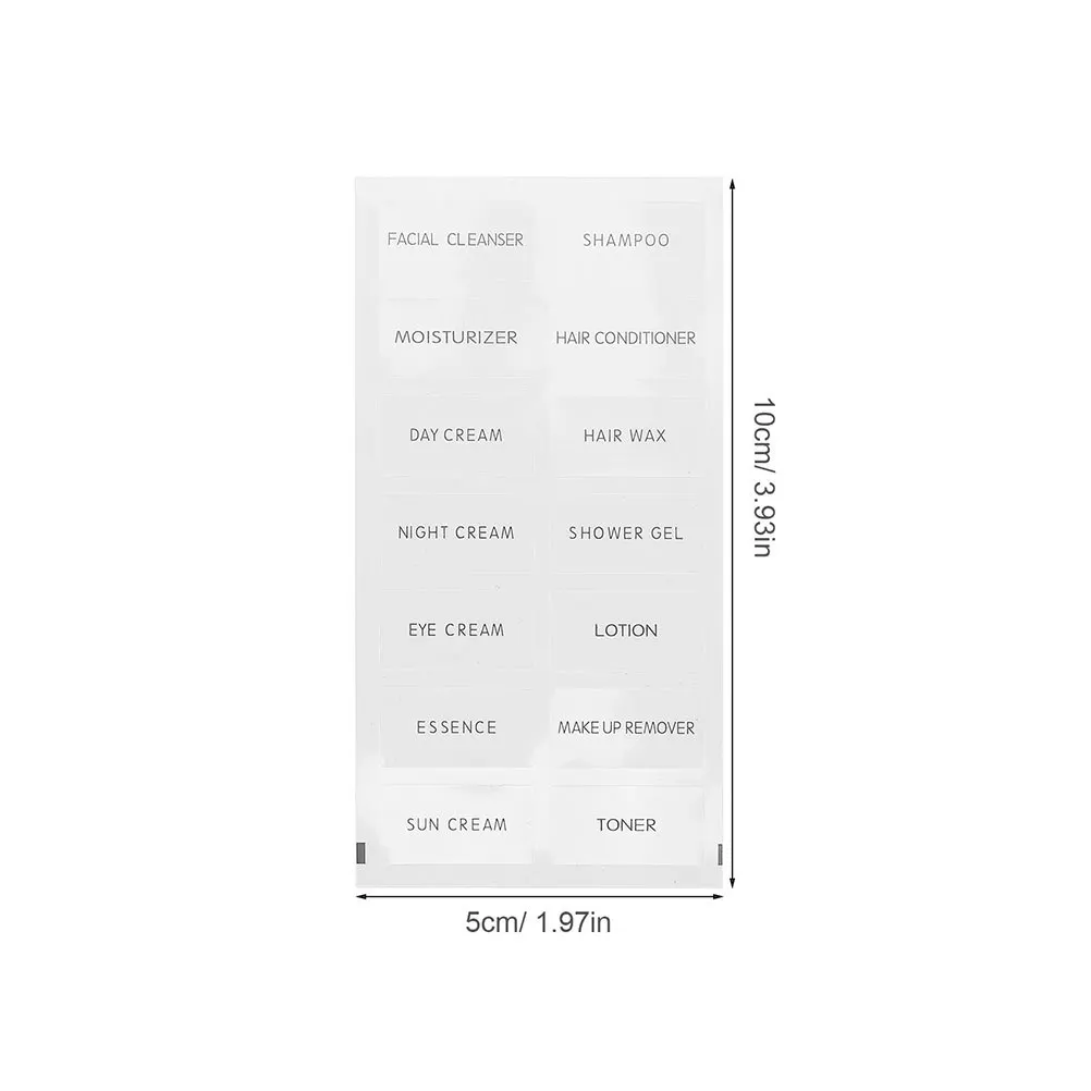 20 ورقة من ملصقات الزجاجات القابلة لإعادة الملء، ملصقات أدوات الزينة الشفافة للسفر لوشن شامبو وبلسم تنظيم مستحضرات التجميل والعناية بالبشرة #2