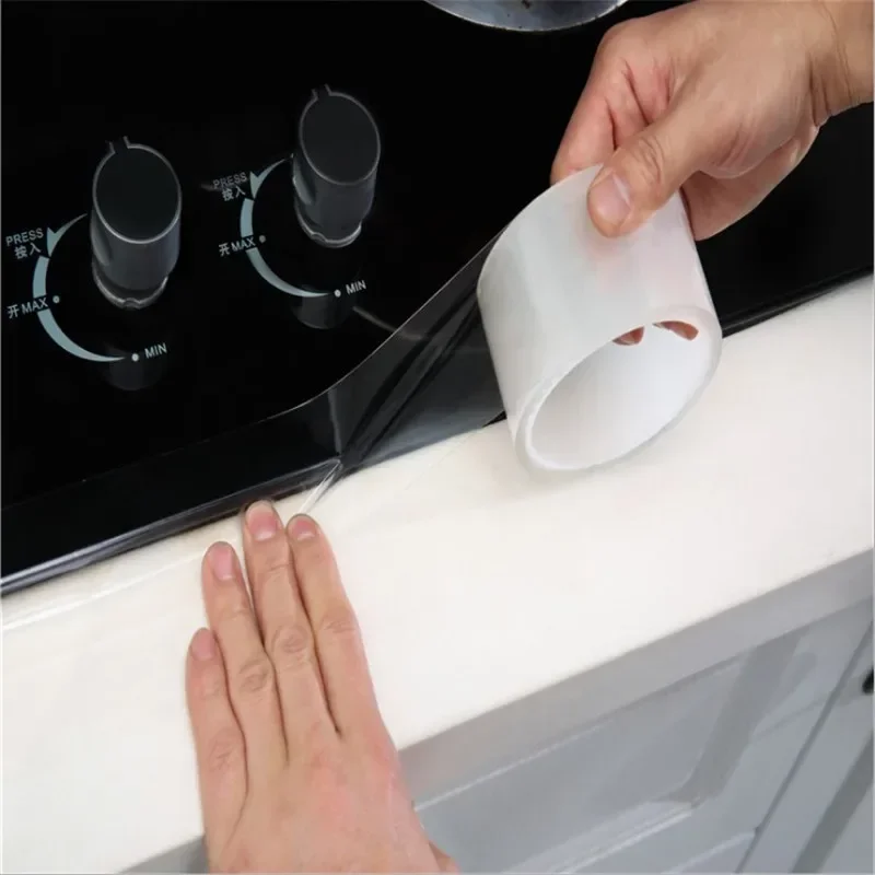 2pc Wall Corner Line Sticker Ceramic  PVC Waterproof Kitchen Tape Bathroom Accessories Self Adhesive Transparent s