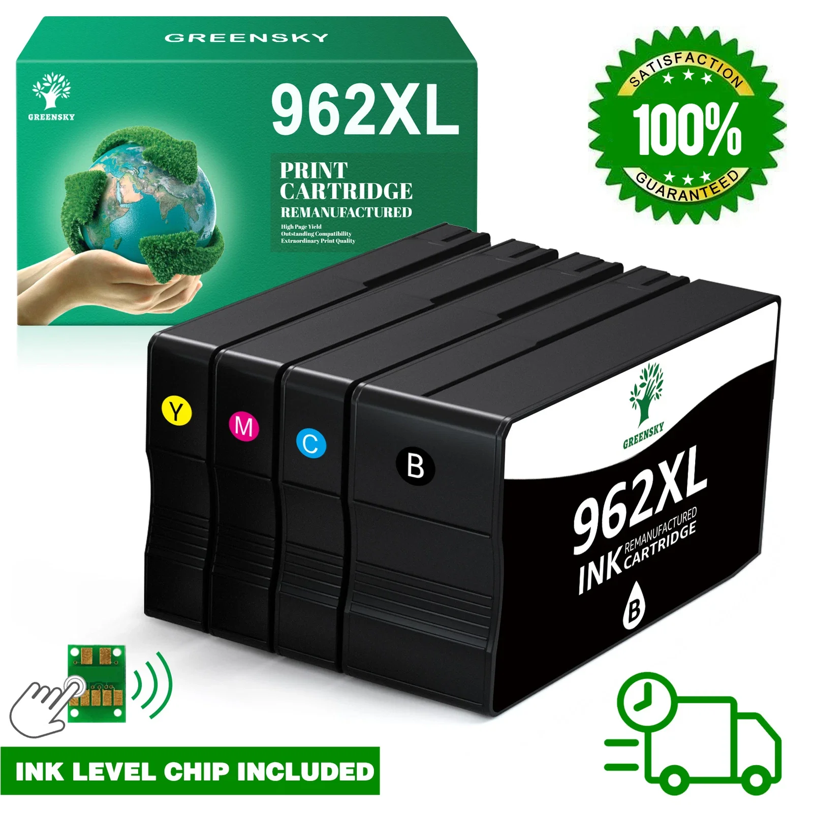 

5PK 962XL With New Chip Ink for HP Officejet Pro 9010 9015 9018 9020 9025 9016