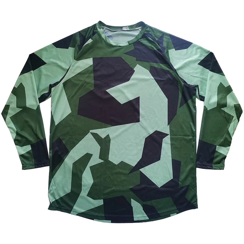 Camo Bicycle Jersey Long Sleeve Motorcycle Mx Racing Ride Motocross Shirt Bike Sweater Downhill Clothing Wear Cycling Road Top