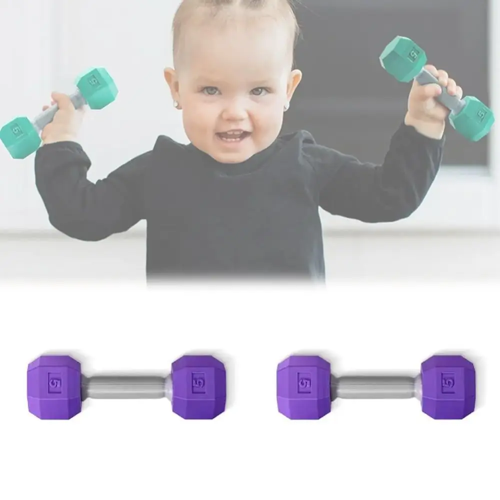 ง่ายต่อการถือ Miniature Baby Dumbbell ของขวัญ PLA พลาสติก Rattle Dumbbell ของเล่นการออกกําลังกายน้ําหนักมีส่วนร่วมน้ําหนักน้ําหนักเบา