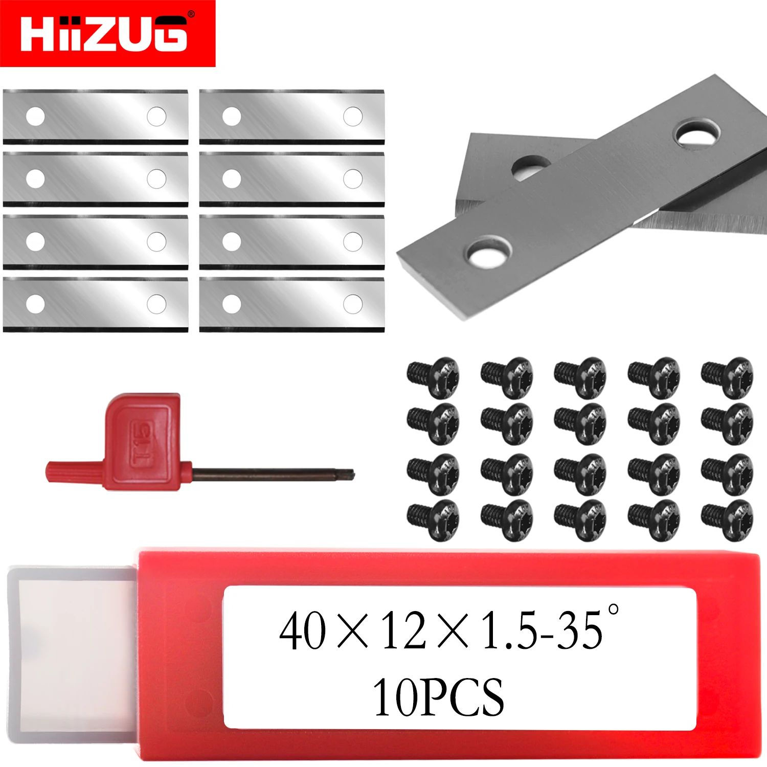 

40mm Indexable Carbide Inserts Indexable Trimming for Surface Spiral Helical Jointer Planer Cutterhead 10 Pieces