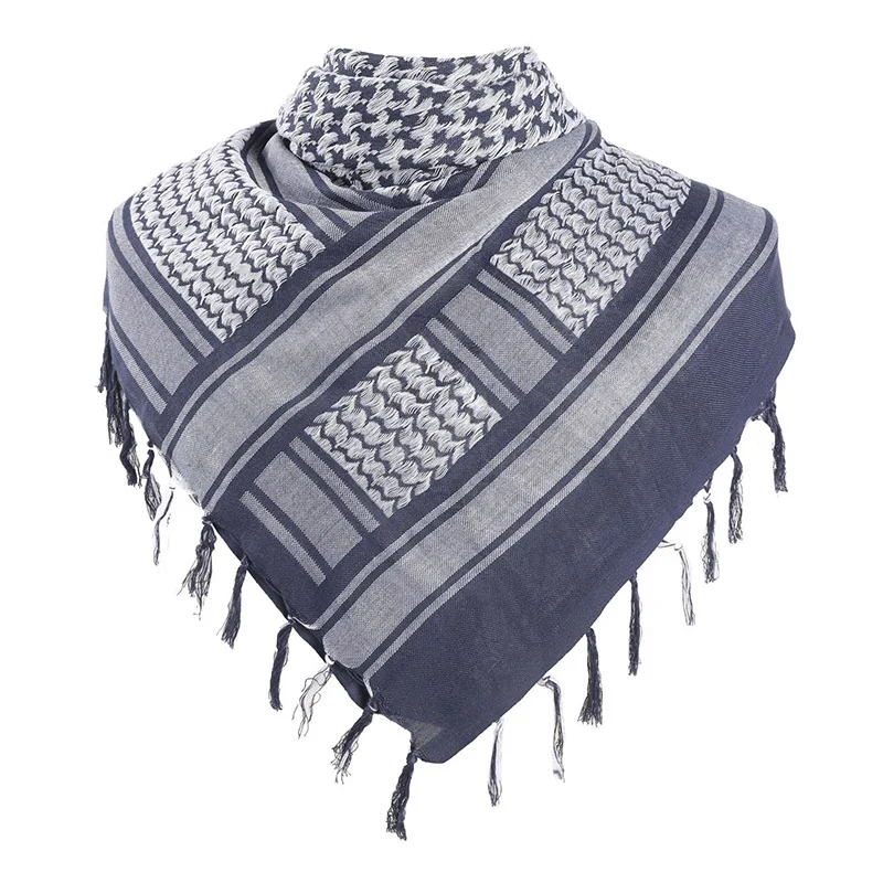 Tactical Cotton Arab Keffiyeh Shemagh Scarf Shawl Tactical Scarves Outdoor Desert Thickened Hijab Square Windproof Bandanas