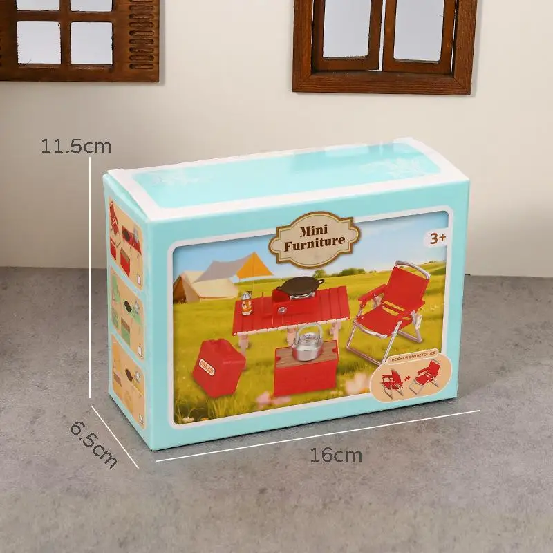 1pc cadeira dobrável em miniatura fogões a gás modelo acampamento piquenique conjunto decoração brinquedo casa de boneca acessórios