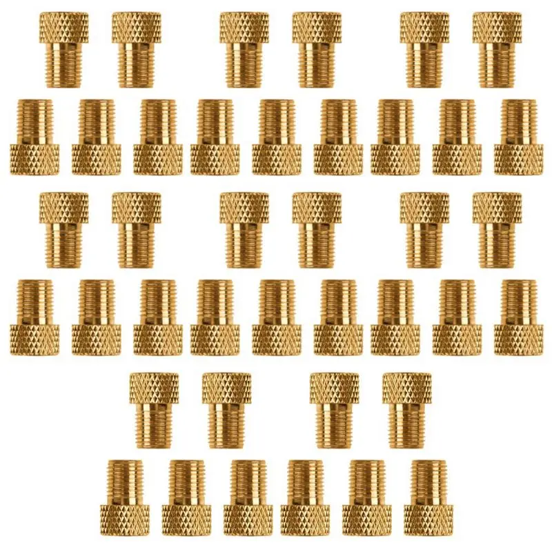 NEW HOT In Stock-50Pcs Bike Valve Adaptor Pump Bicycle Convert Presta To Schrader Copper Valve Adaptor Gas Nozzle Tube Cycling T
