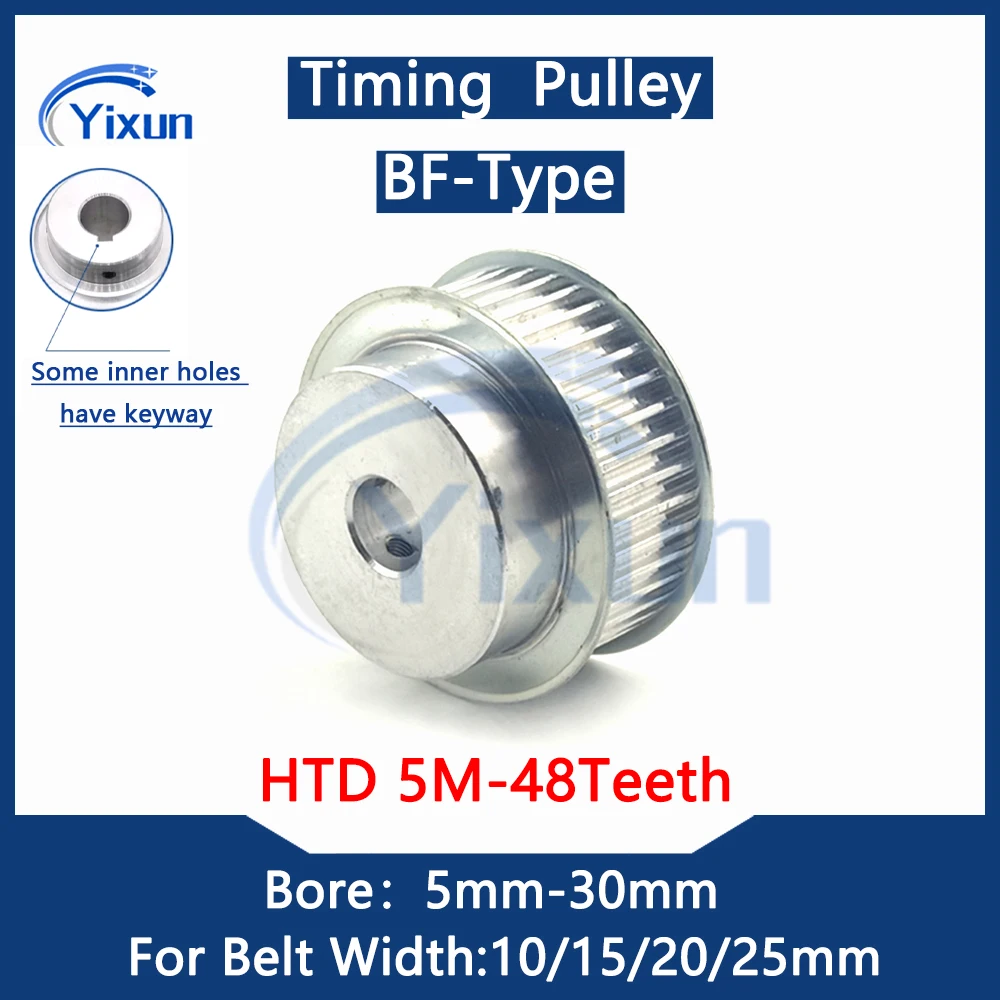 

HTD 5M 48 Teeth Timing Pulley Bore 5mm-30mm For Belt Width 10mm-25mm HTD 5M 48Teeth Keyway Synchronous Wheel 5M Drive Belt Gear