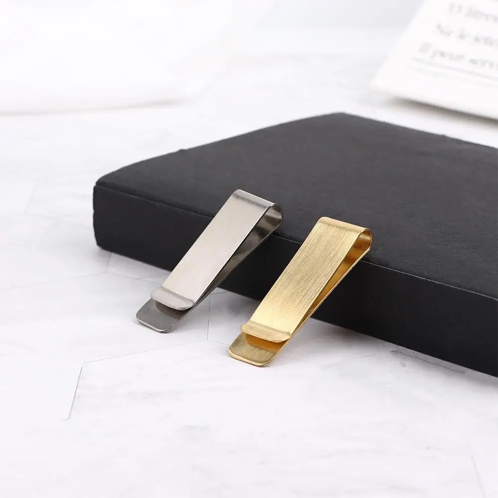 Chic Delicate 2 Colors Gold Color Banknote Holder Silver Metal Clamp Cash Clamp Wallet Credit Card ID Clips Money Clip