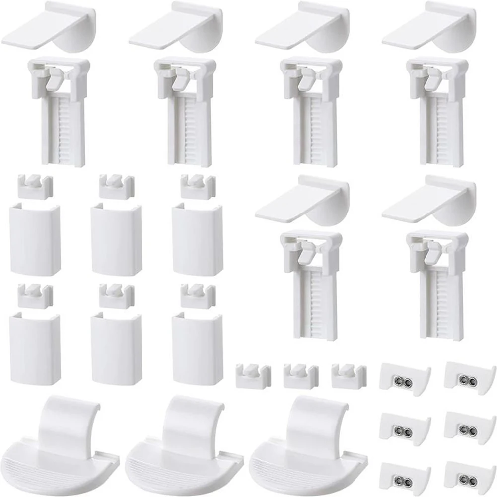 

36-комплект плиссированных аксессуаров для жалюзи без системы установки дрели, наклеенные оконные жалюзи, набор деталей для балконной двери, домашний декор