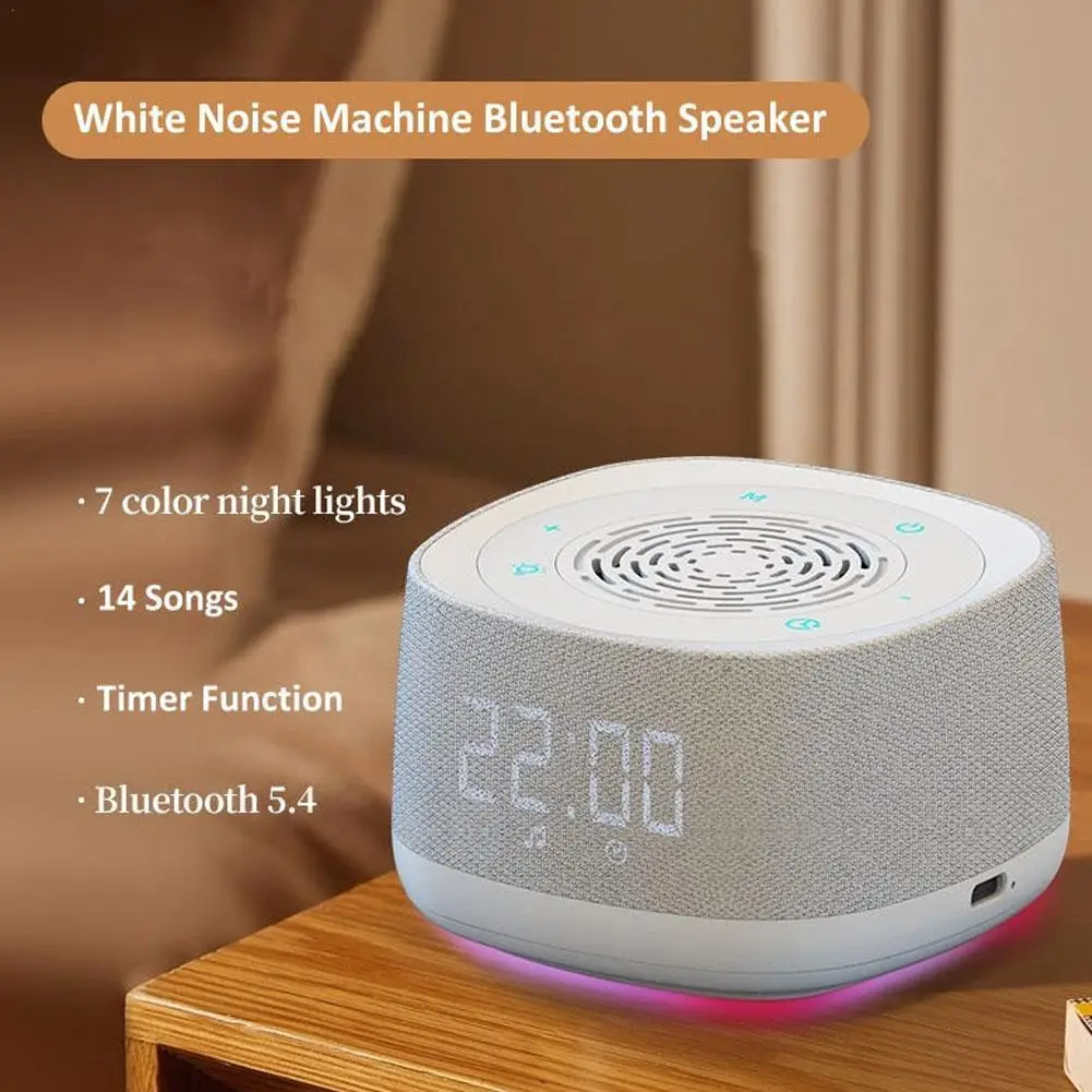 

Sound Machine Alarm Clock 2-in-1 18 Soothing Sound 7 Night Light Sleep Timer Precise 30-Level Volume Control White Noise Machine