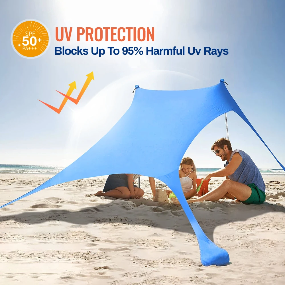 Heißer Verkauf Tragbare Lycra Strand Baldachin Zelt UV Schutz Sonnenschirm Einfache Einrichtung Outdoor Shelter für Camping Picknick Angeln shelter