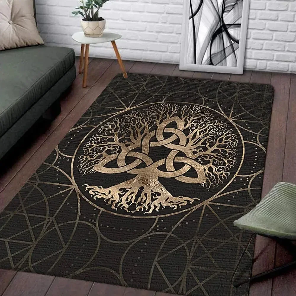 Nordic Vikings Tree of Life Norse Carpet for Living Room Home Decorations Sofa Table Large Area Rugs for Bedroom Floor Mat Tapis