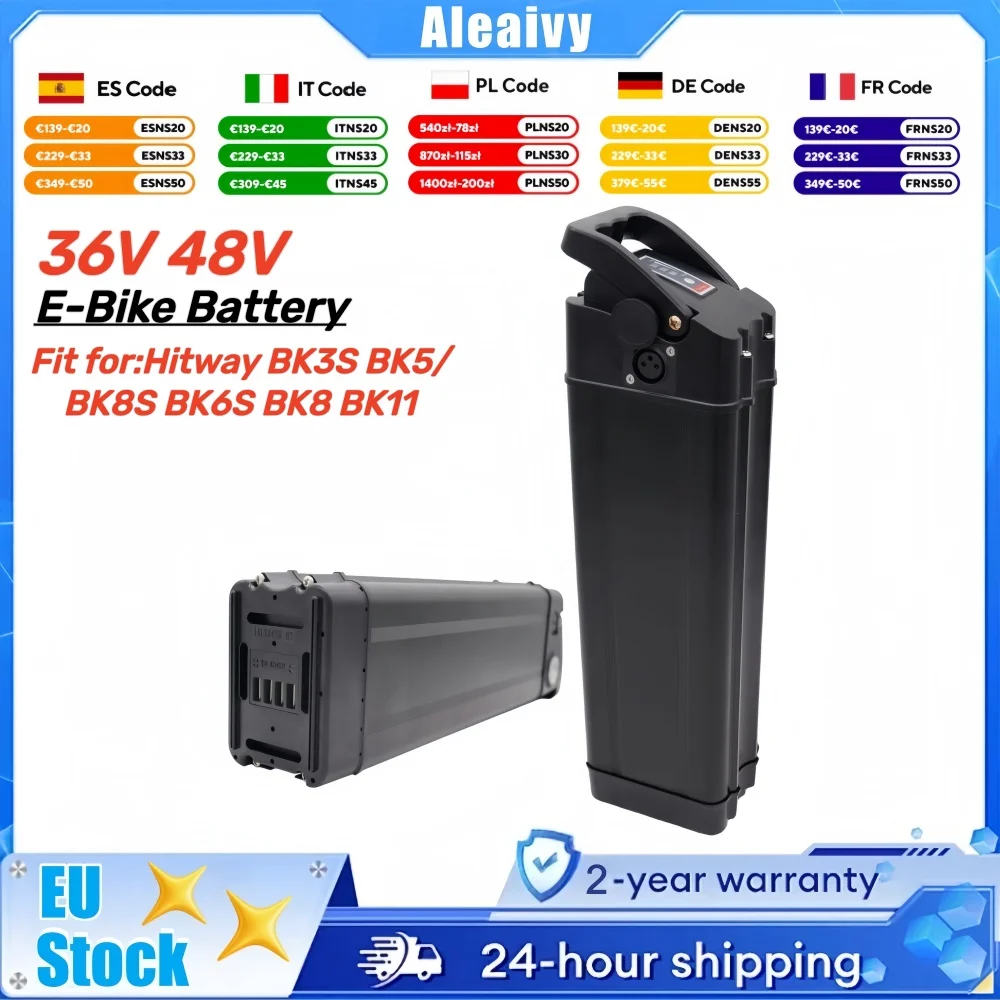 36V 48V 15Ah 20Ah 25Ah Ersatz-Akku für Elektrofahrräder, Lithium-Ionen E-Bike-Akku für COLORWAY Hitway BK3 BK5 BK6 BK8 BK11 BK37 OneSport BK6 EVERCROSS EK5 EK6