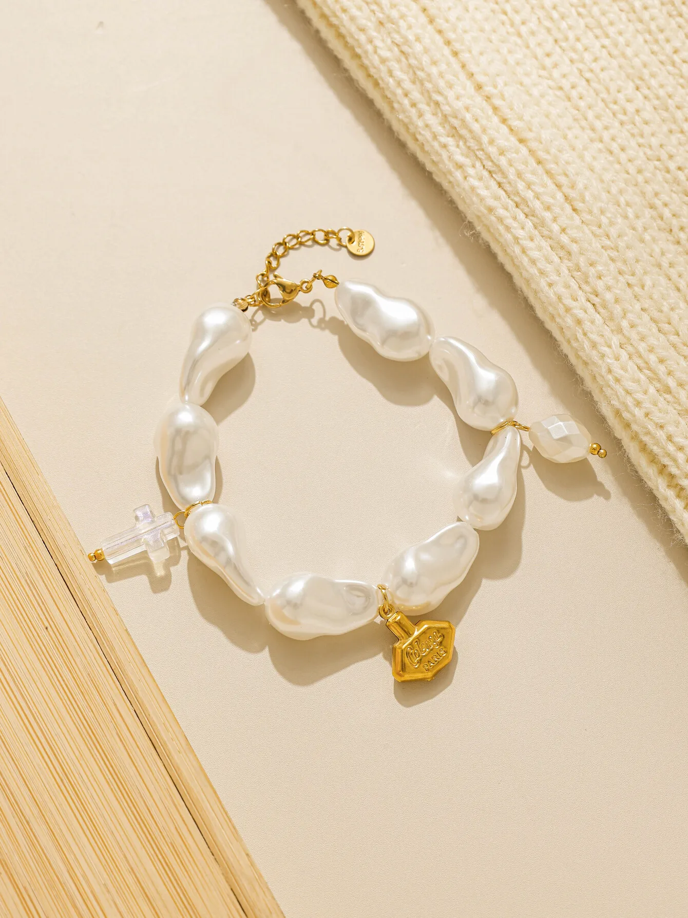 قلادة محفورة بشكل لطيف، صليب ماسي، قلادة كرزية، سوار سلسلة من اللؤلؤ، سلسلة ذهبية مكتنزة، مجوهرات عصرية وساحرة #6