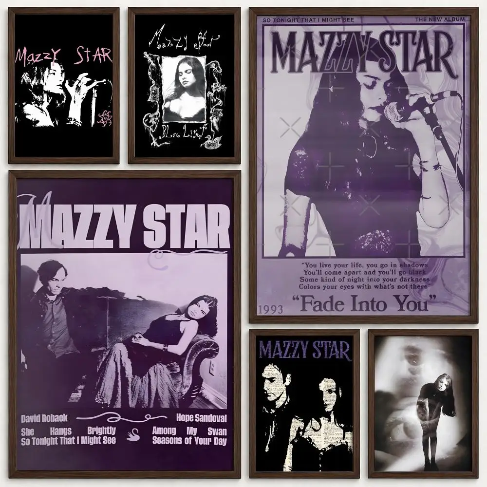 Band Mazzy Star Poster Self‑Adhesive Waterproof PP Poster Coffee House Bar Wall Art Sticker Room Home Decor