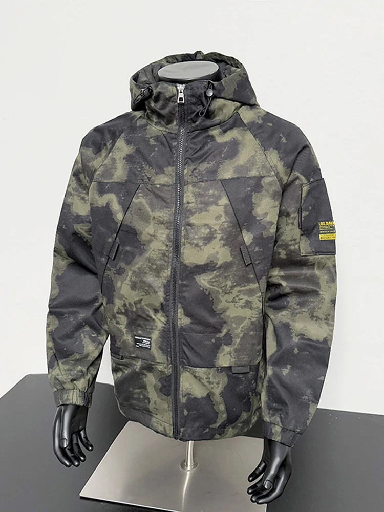 

Американская ретро-куртка с камуфляжным принтом для мужчин, функциональная рабочая одежда для активного отдыха, велосипедная одежда, верхняя одежда с капюшоном, весна-осень