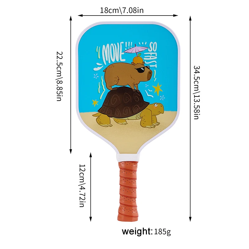 Kids Pickleball Paddles set animal cartoon with Small Grip Ultralight Lightweight Rackets Honeycomb Core Fiberglass Set Children