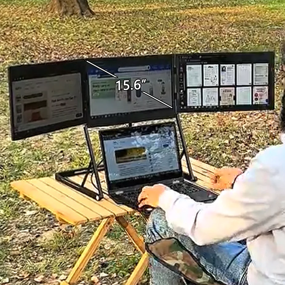 

Новый 15,6-дюймовый монитор с тремя экранами, тремя портами USB и Type-C, IPS LED 1080P FHD, QuadCreate TriCreate, OEM TFT-панель (модель 2026 года)