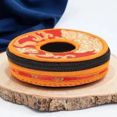 

Meditation Bell Case Nepal Style Handcrafted Bell Storage Box Secure Fit for Tibetan Tingsha Cymbals Portable Protection Pouch