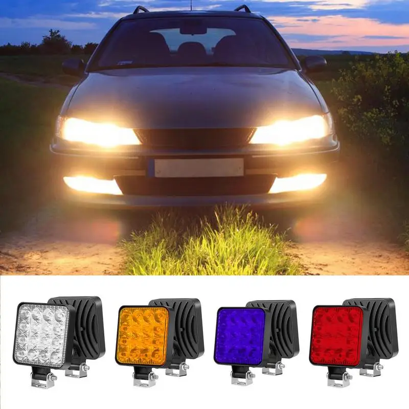 

Car LED Headlight LED Running Lights Bar Offroad 12V Waterproof Light Bar Square Spotlight 48W Work Light Headlight For Cars