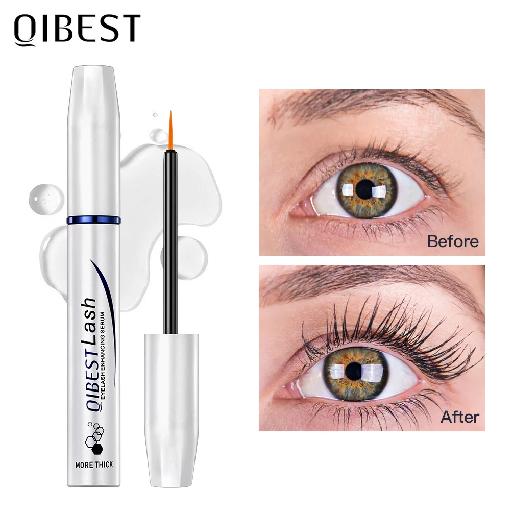 QIBEST Rapid Lash Eyelash Growth Serum Moisturizing Liquid Eyelashes Enhancer Lengthening Makeup Fuller Eye Lashes Cosmetics