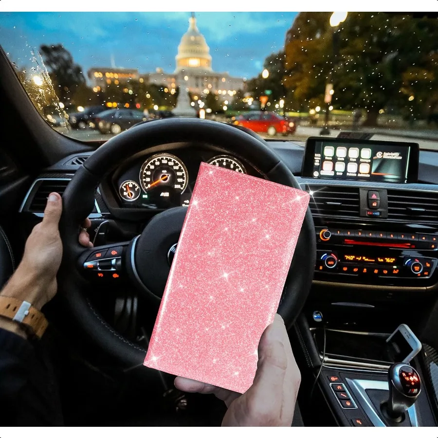 تسجيل السيارة وحامل بطاقة التأمين وثيقة رخصة السيارة صندوق القفازات مقصورة منظم ملحقات السيارة الداخلية لـ W